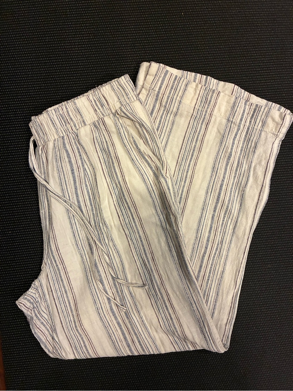 Briggs New York Cream Shorts with Navy and Light Blue Stripes